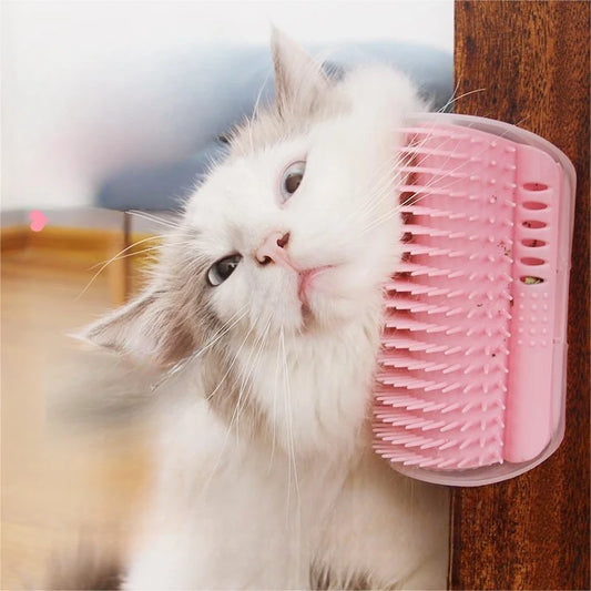 Cat Self Groomer With Catnip Cats Wall Corner Massage Comb Brush Rubs The Face With A Tickling Soft Comb Pet Grooming Supply